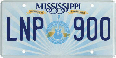 MS license plate LNP900