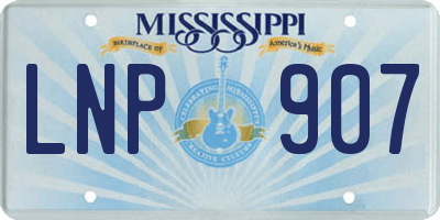 MS license plate LNP907