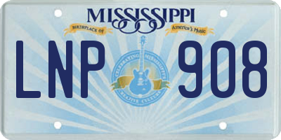 MS license plate LNP908