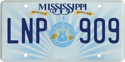 MS license plate LNP909