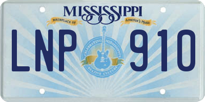 MS license plate LNP910