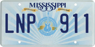 MS license plate LNP911