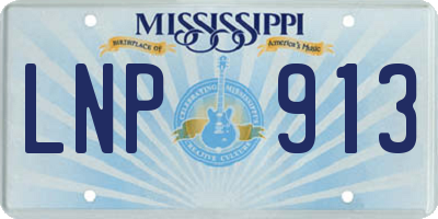 MS license plate LNP913