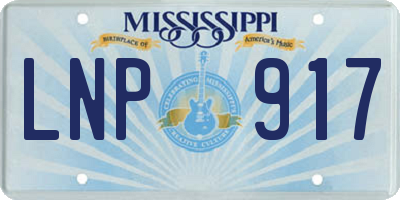 MS license plate LNP917