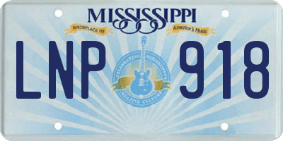 MS license plate LNP918