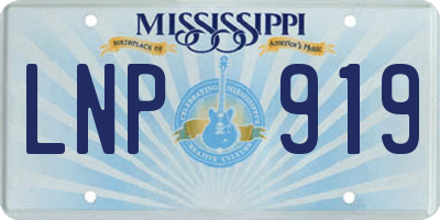 MS license plate LNP919