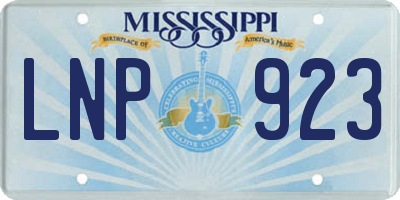 MS license plate LNP923
