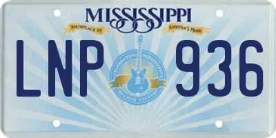 MS license plate LNP936