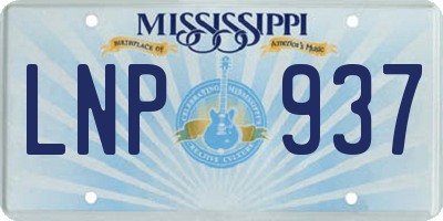 MS license plate LNP937