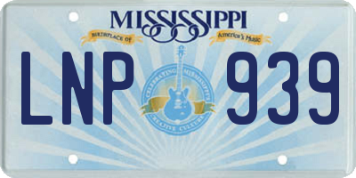 MS license plate LNP939
