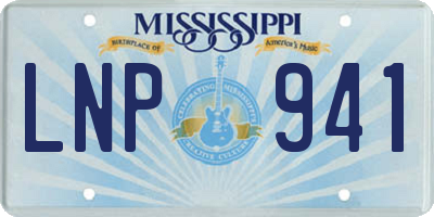MS license plate LNP941