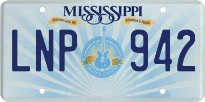 MS license plate LNP942