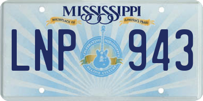 MS license plate LNP943