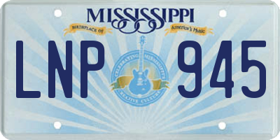 MS license plate LNP945