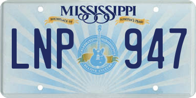MS license plate LNP947