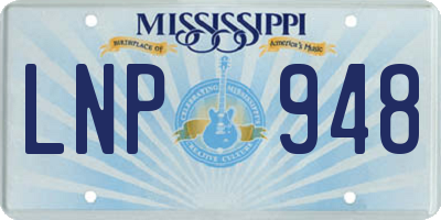 MS license plate LNP948