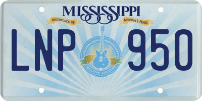MS license plate LNP950
