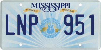 MS license plate LNP951
