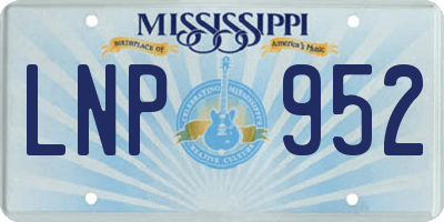 MS license plate LNP952