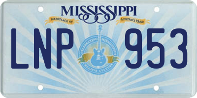 MS license plate LNP953