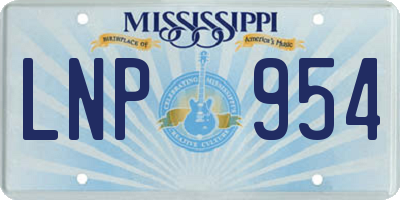 MS license plate LNP954