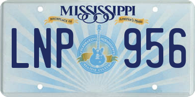 MS license plate LNP956