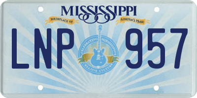 MS license plate LNP957