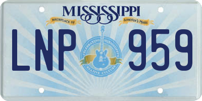 MS license plate LNP959