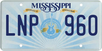 MS license plate LNP960