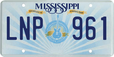 MS license plate LNP961