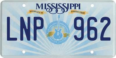 MS license plate LNP962