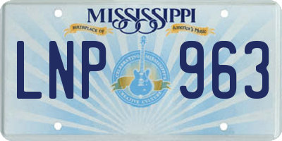 MS license plate LNP963