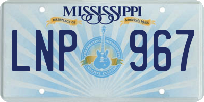 MS license plate LNP967