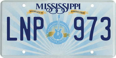 MS license plate LNP973