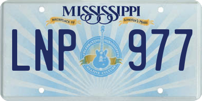MS license plate LNP977