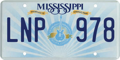 MS license plate LNP978