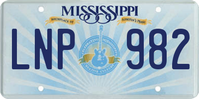 MS license plate LNP982