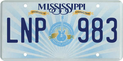 MS license plate LNP983
