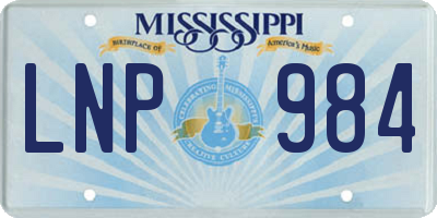 MS license plate LNP984