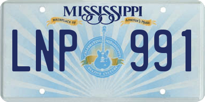 MS license plate LNP991