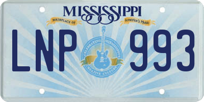 MS license plate LNP993