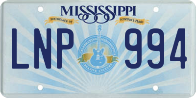 MS license plate LNP994