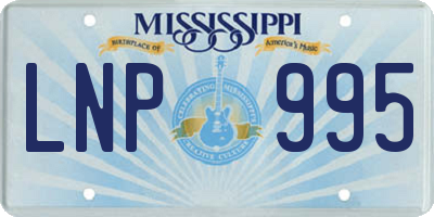MS license plate LNP995