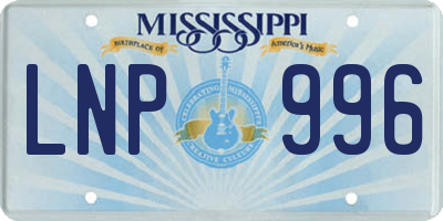 MS license plate LNP996