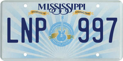 MS license plate LNP997