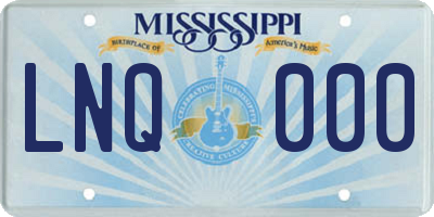 MS license plate LNQ000