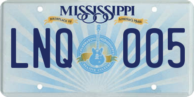 MS license plate LNQ005