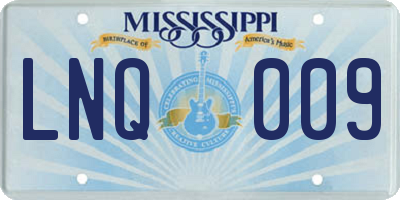 MS license plate LNQ009