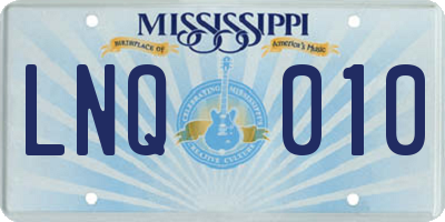 MS license plate LNQ010