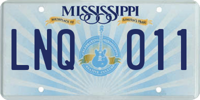 MS license plate LNQ011